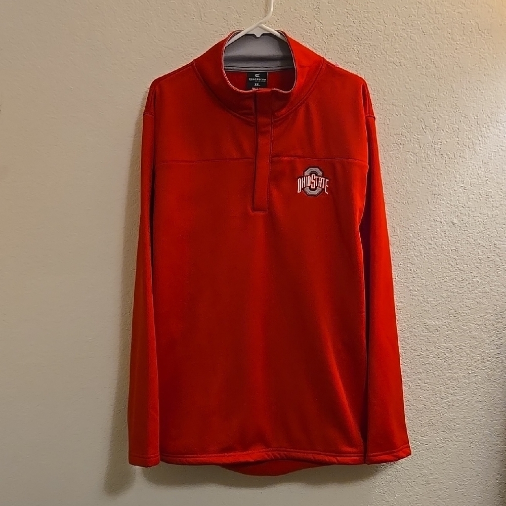 NCAA Ohio State Bucketes Quarter-Button Pullover - Red - XXL